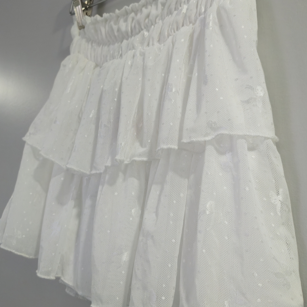 Chic White Ruffled Mini Skirt - Picture 2 of 6